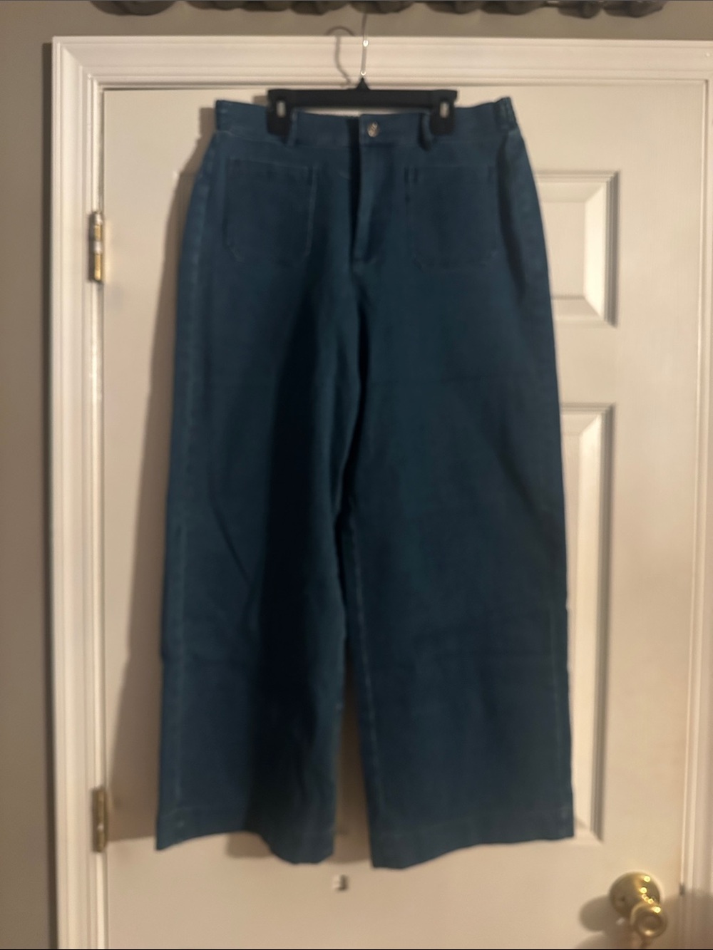 easel Wide-Leg Jeans in Teal Blue